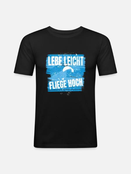 Live light, fly high - Men's Slim Fit T-Shirt - black