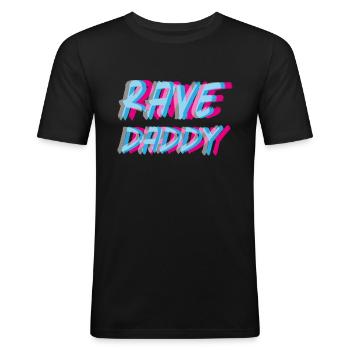 Rave Daddy EDM Music Festival Father Optical - Männer Slim Fit T-Shirt - Schwarz - Vorne - Nik (191cm)