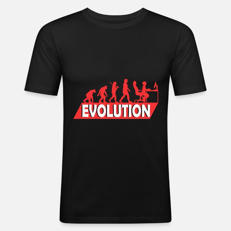 Computer Nerd Programmierer Evolution witzige - Männer Slim Fit T-Shirt - Schwarz