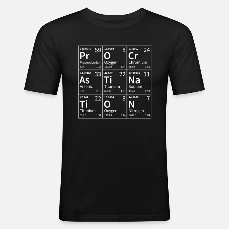 Procrastination Periodensystem mit - Männer Slim Fit T-Shirt - Schwarz