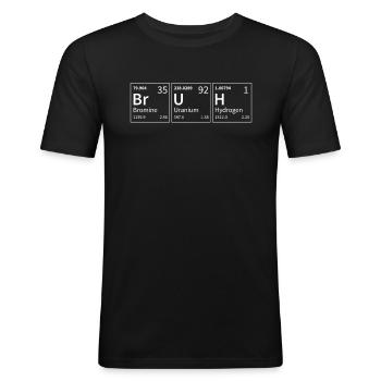 Bruh Meme Periodensystem mit lustigen - Männer Slim Fit T-Shirt - Schwarz - Vorne - Nik (191cm)