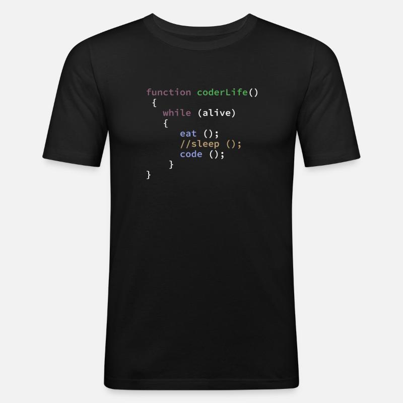 Funny Programmer Life Function - Men's Slim Fit T-Shirt - black
