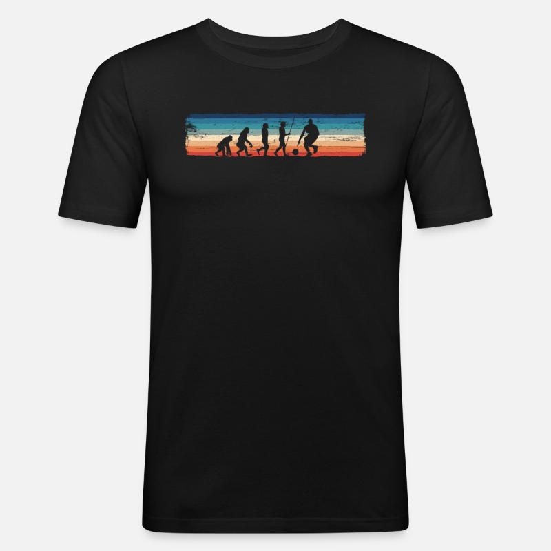 Evolution des Basketballs — - Männer Slim Fit T-Shirt - Schwarz