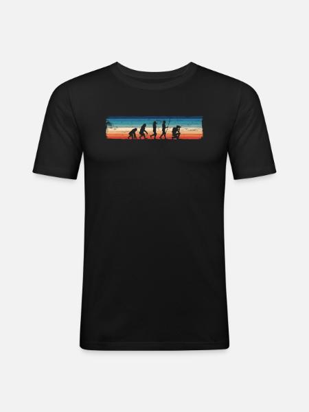 Evolution of the photographer — - Men's Slim Fit T-Shirt - black