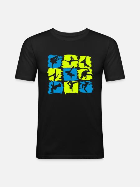 Breakdance Breakdancer - Tänzer B-Boying Geschenk - Männer Slim Fit T-Shirt - Schwarz