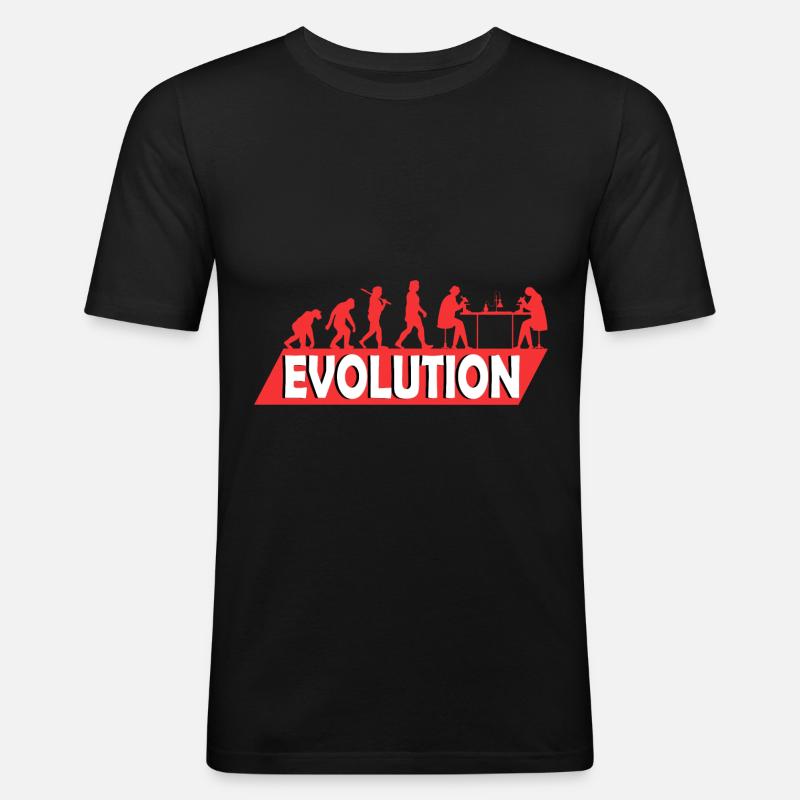 Biologie Biologin Studium Studentin Evolution - Männer Slim Fit T-Shirt - Schwarz