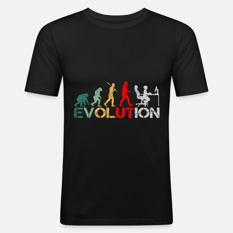 Computer Nerd Programmierer Evolution witzige - Männer Slim Fit T-Shirt - Schwarz