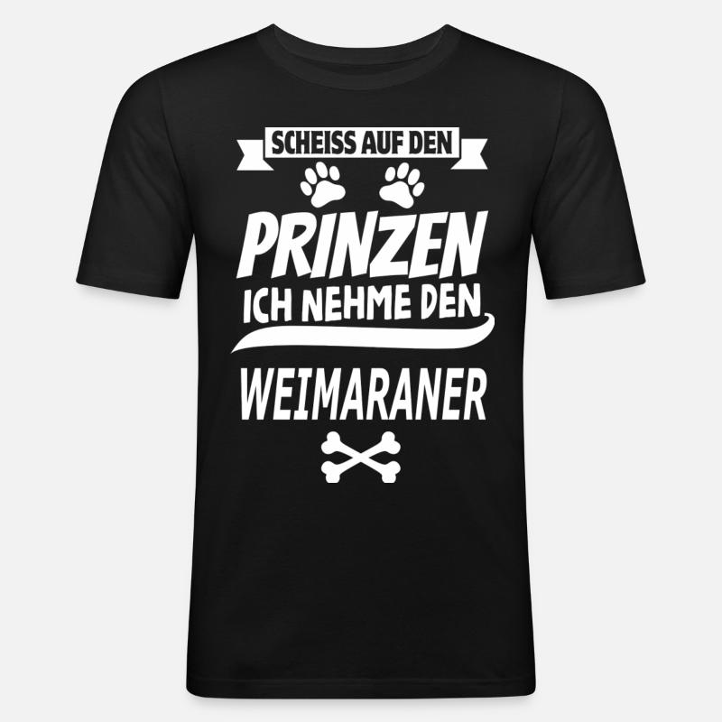 WEIMARANER - Männer Slim Fit T-Shirt - Schwarz