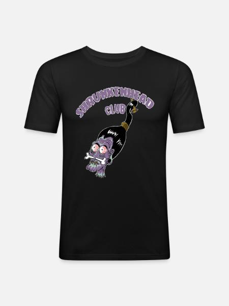 shrunken_head - T-shirt près du corps Homme - noir