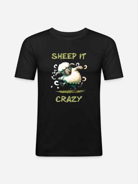 Sheep it Crazy - Men's Slim Fit T-Shirt - black