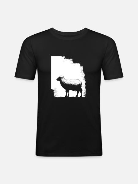 Sheep stencil Art.-nr - Men's Slim Fit T-Shirt - black