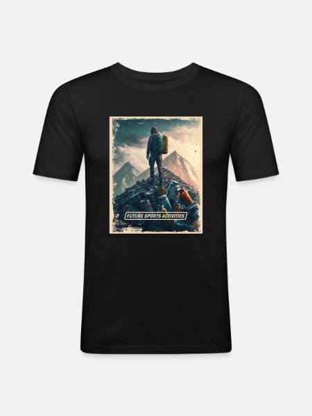 Mountaineering Post-Apocalyptic World - Men's Slim Fit T-Shirt - black