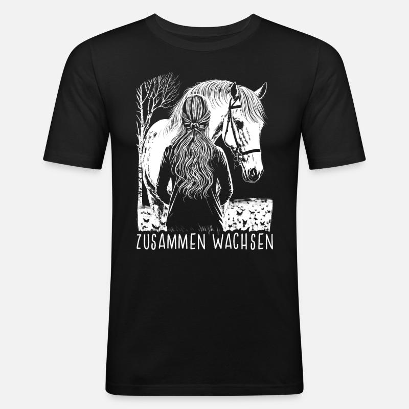 Zusammen Wachsen - Männer Slim Fit T-Shirt - Schwarz