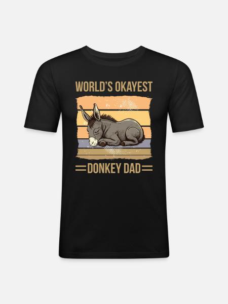 World Okayest Donkey Dad - Men's Slim Fit T-Shirt - black