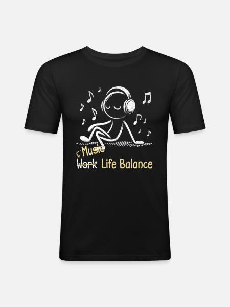 Music Life Balance - Men's Slim Fit T-Shirt - black