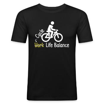 Embrace Cycling Work-life-balance - Männer Slim Fit T-Shirt - Schwarz - Vorne - Nik (191cm)