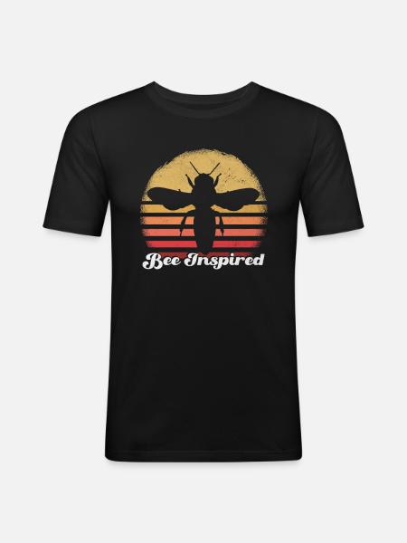 Bee-Inspired Positive Message, Bee Art - Men's Slim Fit T-Shirt - black