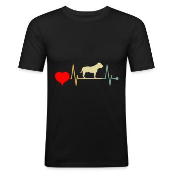 CONTINENTA BULLDOG Bulldog Heartbeat - T-shirt près du corps Homme - noir - Devant - Nik (191cm)
