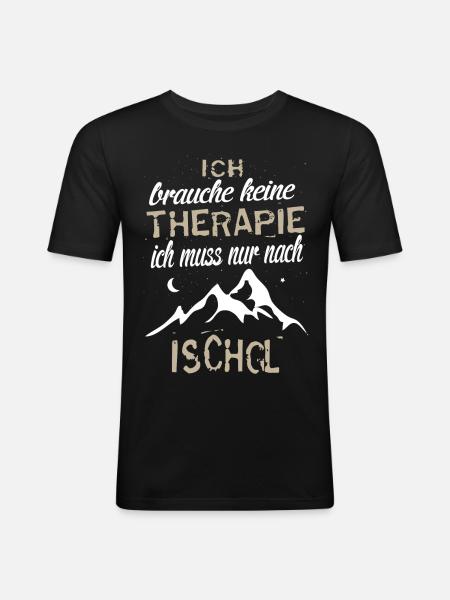 Ischgl - Männer Slim Fit T-Shirt - Schwarz
