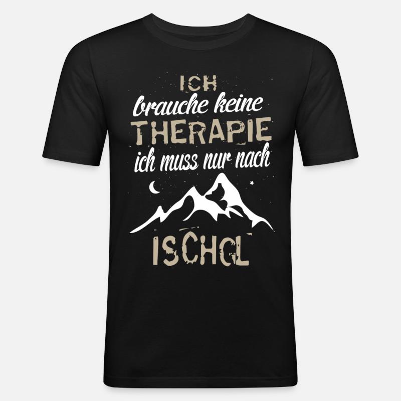 Ischgl - Männer Slim Fit T-Shirt - Schwarz