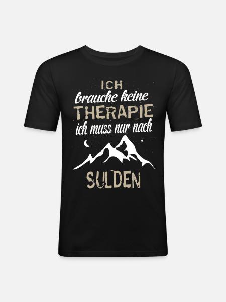 Sulden - Männer Slim Fit T-Shirt - Schwarz