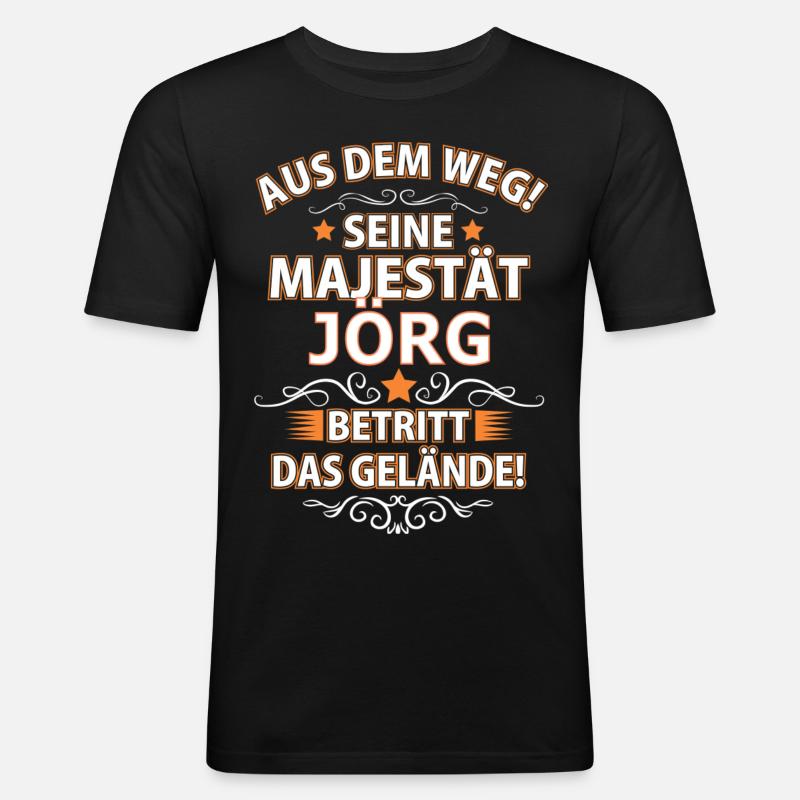 JÖRG - Männer Slim Fit T-Shirt - Schwarz