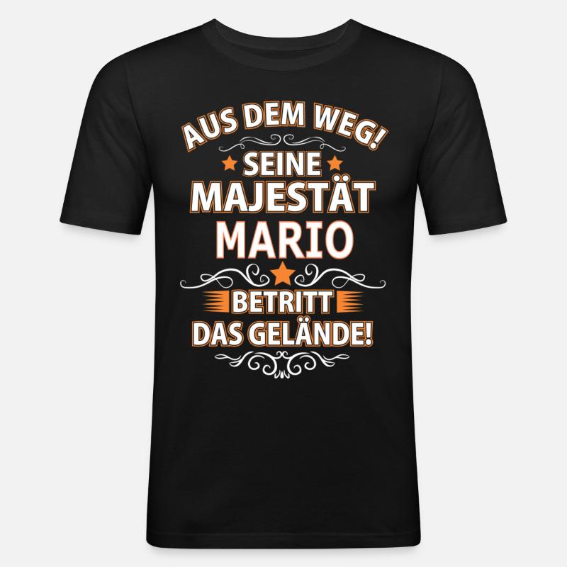 MARIO - Männer Slim Fit T-Shirt - Schwarz
