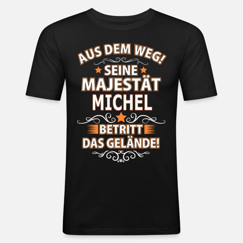 MICHEL - Männer Slim Fit T-Shirt - Schwarz