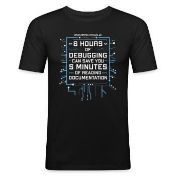 Programmør Humor Kodning Vittigheder Udvikler - Herre Slim Fit T-Shirt - sort - Foran - Nik (191cm)