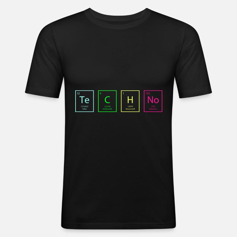 Wissenschaft und Techno - Männer Slim Fit T-Shirt - Schwarz