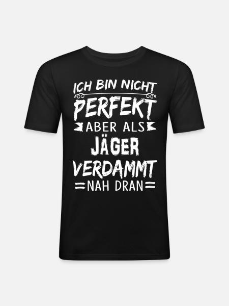 JÄGER - Männer Slim Fit T-Shirt - Schwarz