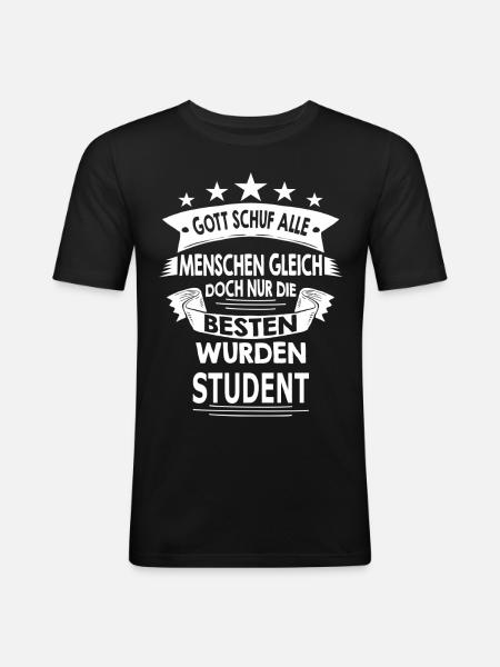 STUDENT - Männer Slim Fit T-Shirt - Schwarz