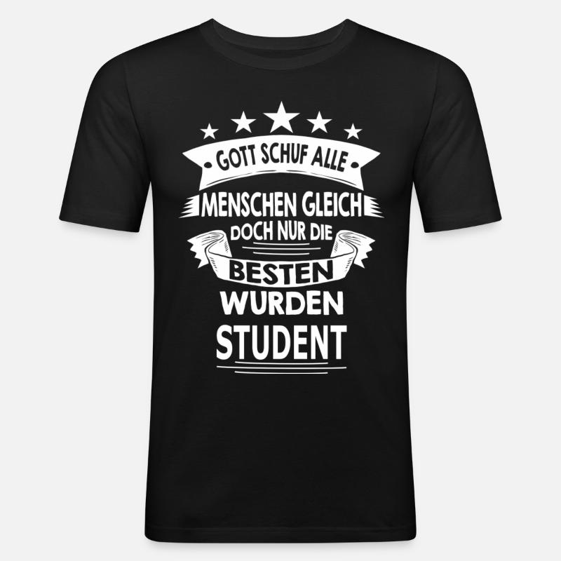 STUDENT - Männer Slim Fit T-Shirt - Schwarz