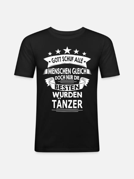 TÄNZER - Männer Slim Fit T-Shirt - Schwarz