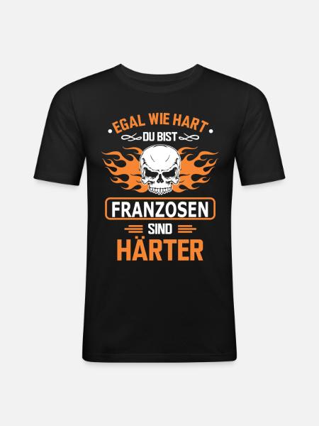 FRANZOSEN - Männer Slim Fit T-Shirt - Schwarz