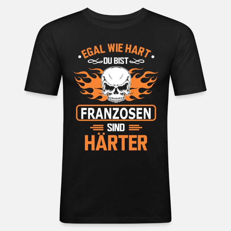 FRANZOSEN - Männer Slim Fit T-Shirt - Schwarz