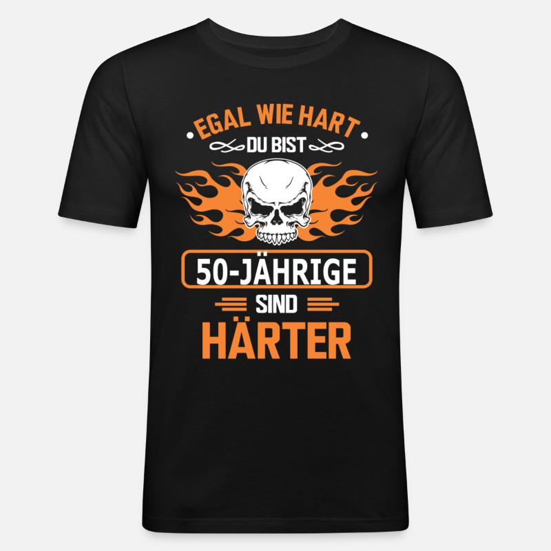 50-JÄHRIGE - Männer Slim Fit T-Shirt - Schwarz