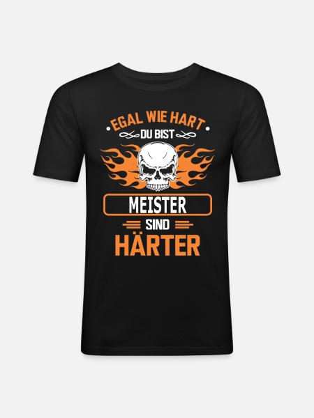 MEISTER - Männer Slim Fit T-Shirt - Schwarz
