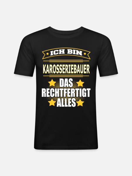 KAROSSERIEBAUER - Männer Slim Fit T-Shirt - Schwarz