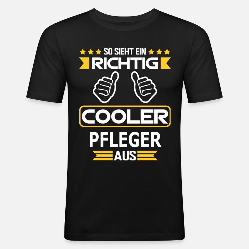 PFLEGER - Männer Slim Fit T-Shirt - Schwarz