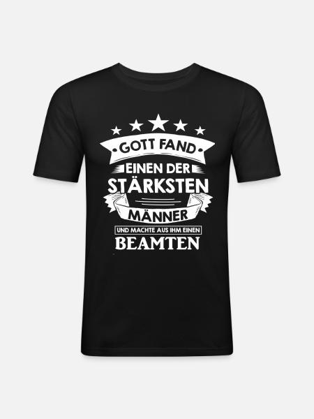 beamter - Männer Slim Fit T-Shirt - Schwarz