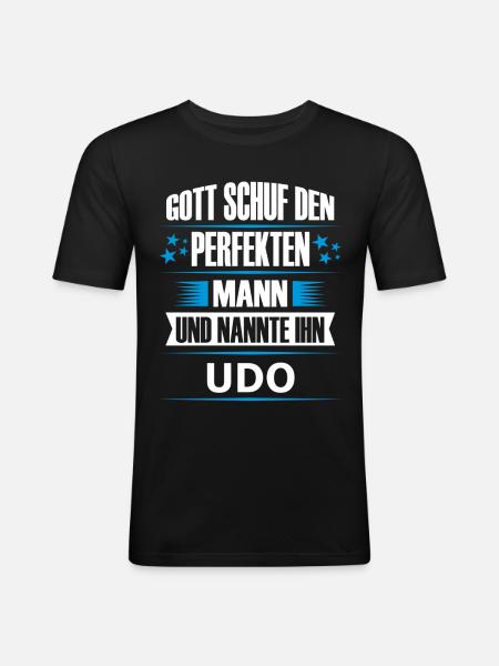 UDO - Männer Slim Fit T-Shirt - Schwarz