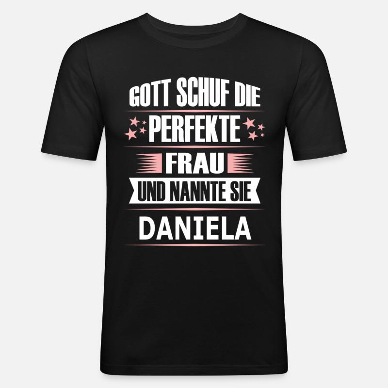 DANIELA - Männer Slim Fit T-Shirt - Schwarz