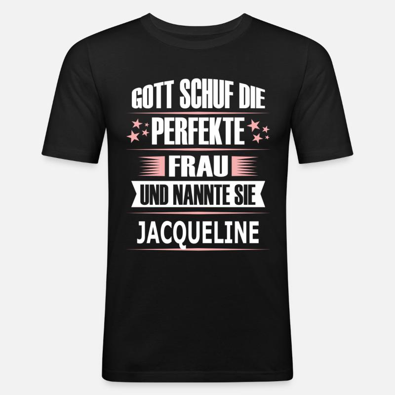 JACQUELINE - Männer Slim Fit T-Shirt - Schwarz