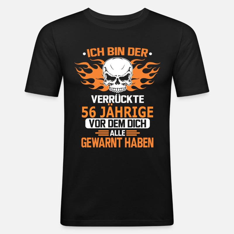 56 JÄHRIGE - Männer Slim Fit T-Shirt - Schwarz