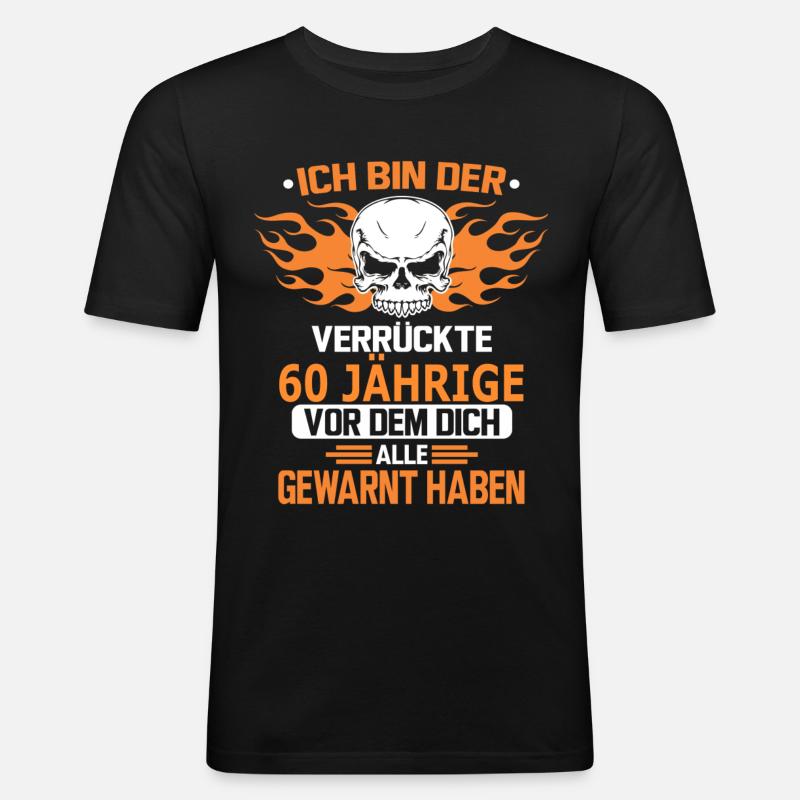 60 JÄHRIGE - Männer Slim Fit T-Shirt - Schwarz