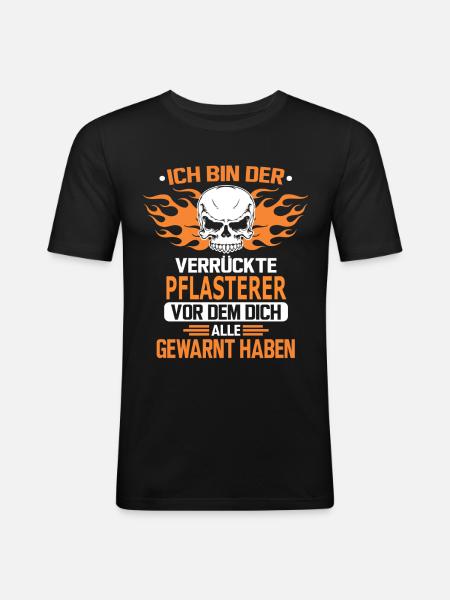 PFLASTERER - Männer Slim Fit T-Shirt - Schwarz