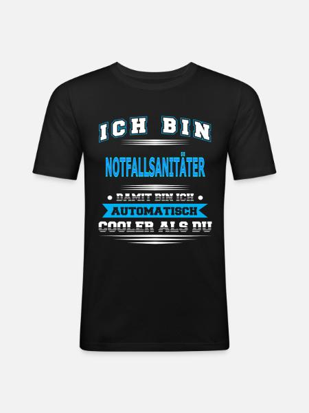 NOTFALLSANITÄTER - Männer Slim Fit T-Shirt - Schwarz