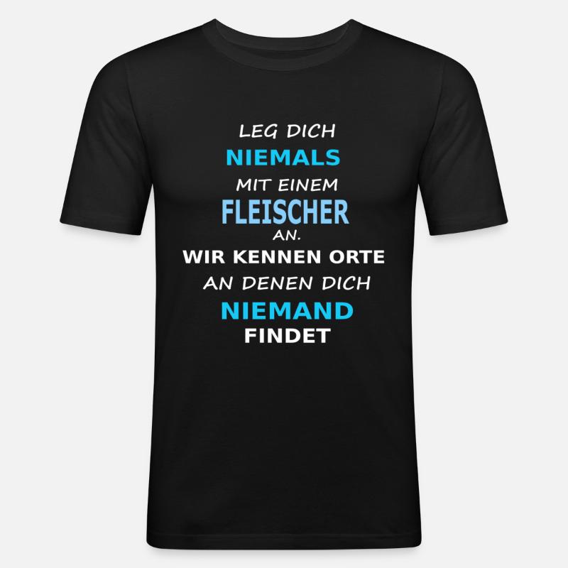 fleischer - Männer Slim Fit T-Shirt - Schwarz