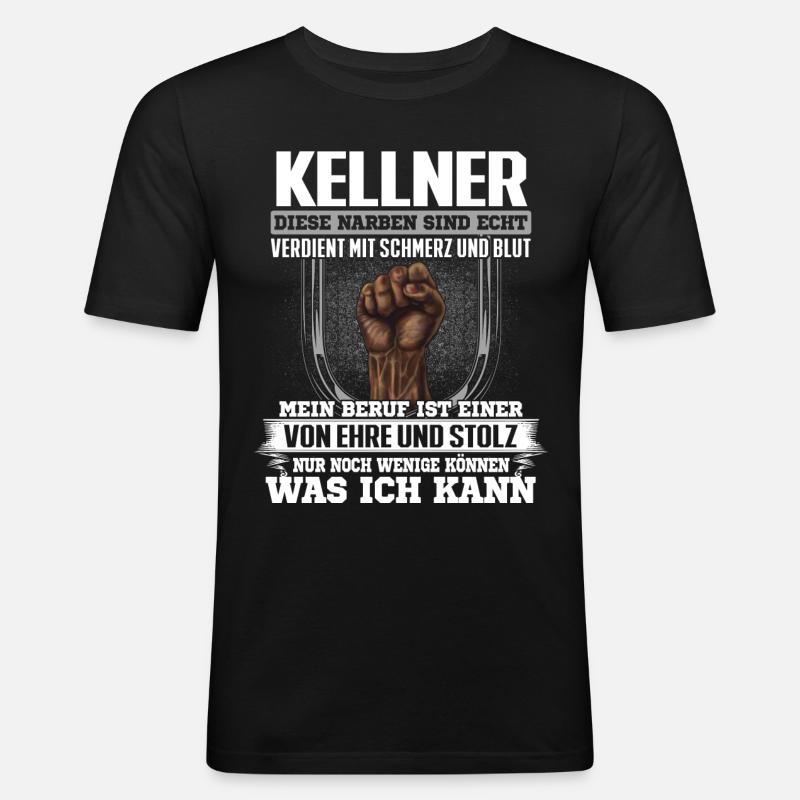 KELLNER - Ehre und Stolz - Männer Slim Fit T-Shirt - Schwarz